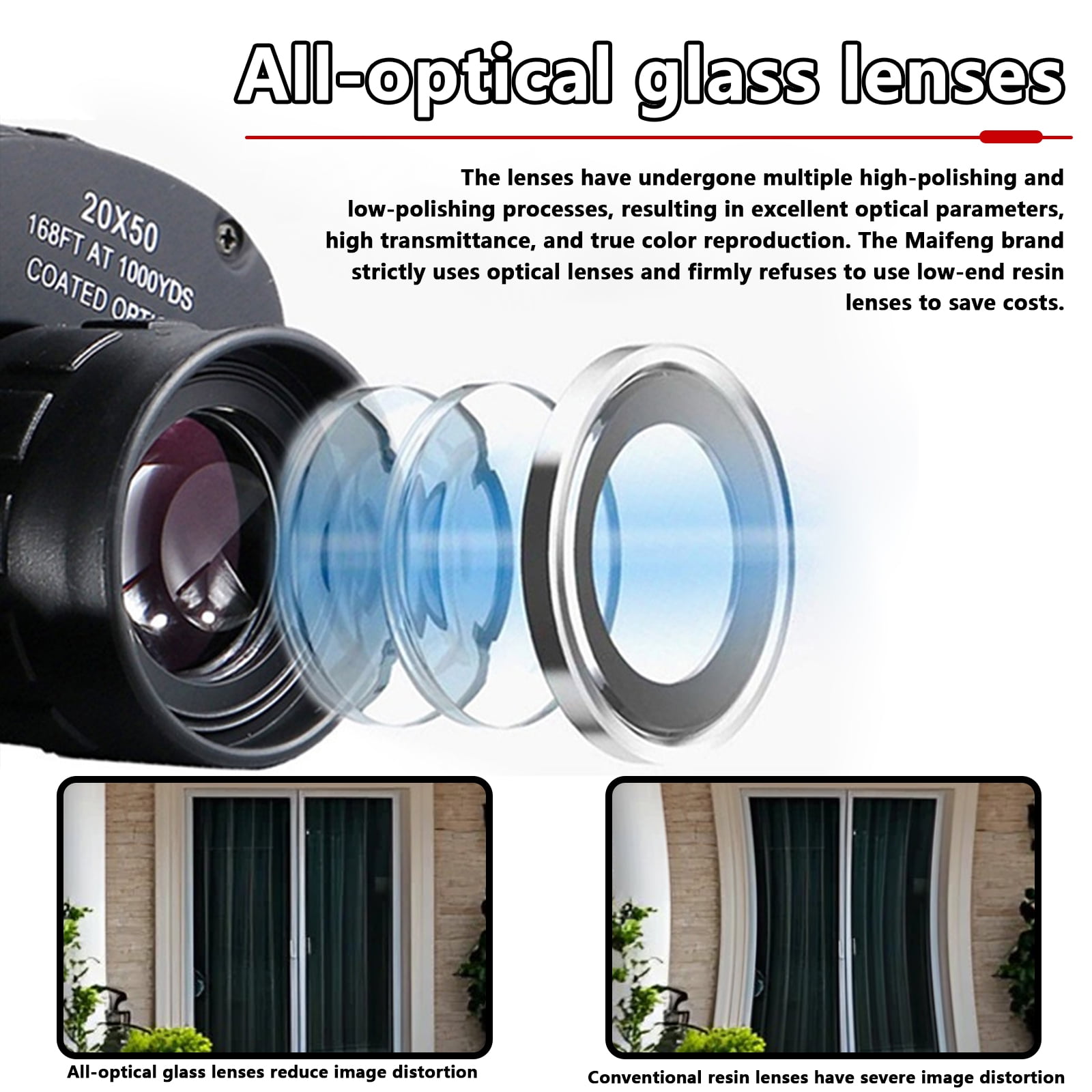 20x50 High Power Binoculars with Focus Adjustment &Lens Protection for Long-Distance Viewing,High-Definition,Waterproof Compact,Linked to Mobile Phones,Outdoor Travel,Christmas Birthday Gifts for Men