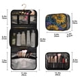thumbnail image 2 of 3-Piece Travel Toiletry Bag Set, Hanging Wash Bag with Makeup Bag & Brush Case,Waterproof Cosmetic Organizer for Travel, Gym & Home Abstract Sunflowers, 2 of 10