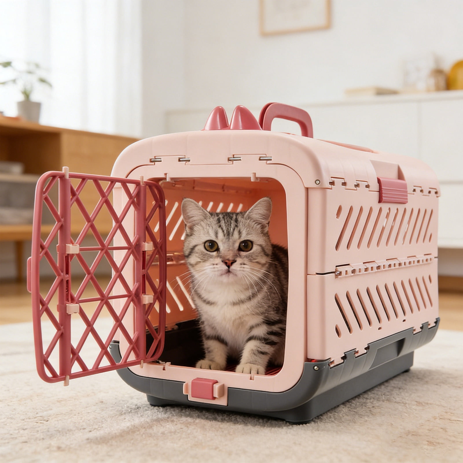 Nebwoak Foldable Large Pet Carrier, Airline Approved Collapsible Dog Crate with Top Opening, Portable Travel Crate for Cats and Small Dogs for Car & Handheld Use