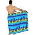 thumbnail image 5 of HAPPY BAY Men's Pareo Swim Trunk Vacation Sarong Beach Wrap One Size Blue-E622 Summer Vacation Aloha, 5 of 5