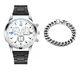thumbnail image 1 of 2 Pzas Relojes De Cuarzo Casuales Impermeables Para Hombre LAB.G negro fondo plata, 1 of 3