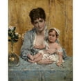 thumbnail image 2 of Alfred Stevens 20x24 Black Ornate Framed Double Matted Museum Art Print Titled: Mother and Child (C. 1875-80), 2 of 5