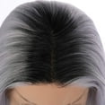 thumbnail image 6 of Onedor 24 Inch Synthetic Curly Lace Front Wig - Glueless Middle Part Dark Root Wigs for Women (Silver), 6 of 7