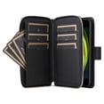 thumbnail image 4 of for iPhone 7 / iPhone 8 / iPhone SE 2022 & 2020 Zipper Wallet Case with Card Holder - PU Leather Stand Phone Case, Crossbody Shoulder Strap & Wrist Strap, Shockproof Protective Cover, Black, 4 of 11