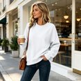 thumbnail image 2 of Oversized Crewneck Sweatshirts for Women Warm Comfy Fleece Cute Sweatshirts | No Hood Scoop Neck, Over Sized Loose Fitted, Lightweight Soft Cozy, Teens Juniors Boyfriend,XL, 2 of 6