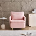 thumbnail image 4 of Miekor Modern Accent Chair, Sherpa Upholstered Cozy Comfy Armchair, Furry Reading Chair with Slim Armrest, Fuzzy Single Club Sofa Chairs for Living room Bedroom Waiting room Office Ivory W5U421, 4 of 8