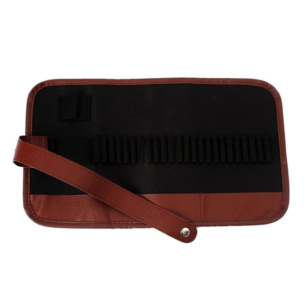 24 Slots Pencil Bag Wrap Roll Up Students Canvas Sketching Pen Case Brushes Makeup Pouch