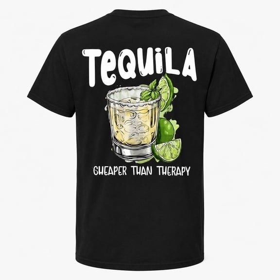 Men's Tequila Graphic T-Shirt, Classic Fit Short Sleeve Crewneck Back Print Tee