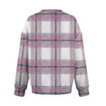 thumbnail image 3 of ZUKMRJPC Women's Vintage Plaid Sweatshirts Long Sleeve V Neck Fleece Pullover Sweatshirt Casual Lightweight Loose Fit Fall Warm Tops, 3 of 5