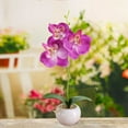 thumbnail image 4 of YOHAVEN Phalaenopsis Artificial Flower Bonsai Small Round Pot Faux Orchid Arrangement for Tabletop Home Office Living Room Indoor Wedding Party Decor, 4 of 6