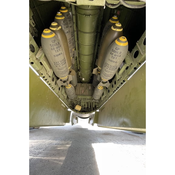24x36 gallery poster, B-29 Superfortress Bomber Weapons Bay with General-Purpose AN-M64 TNT 500 LB bombs