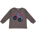 thumbnail image 3 of Inktastic Patriotic Monster Truck with Red and Blue Stars Boys or Girls Long Sleeve Toddler T-Shirt, 3 of 5