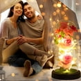 thumbnail image 4 of TERGAYEE Fake Flowers Valentine's Day Rose Women , Rose Luminous Flower Glass Cover, Women, Mom, Valentine's Day, Anniversary, Birthday Valentines Day Gifts, 4 of 7