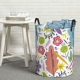 thumbnail image 6 of ZICANCN Colorful Art Floral Illustrations Laundry Basket Organizer, Dirty Clothes Hamper for Bathroom Bedroom Laundry Room, Small Size, 6 of 7