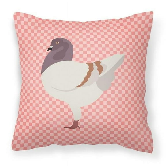 Carolines Treasures BB7949PW1818 German Modena Pigeon Pink Check Fabric Decorative Pillow, 18 x 18 in.