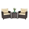 thumbnail image 3 of Rattan Patio Furniture Set 3 Pieces Outdoor Conversation Set with Cushions, 3 of 9