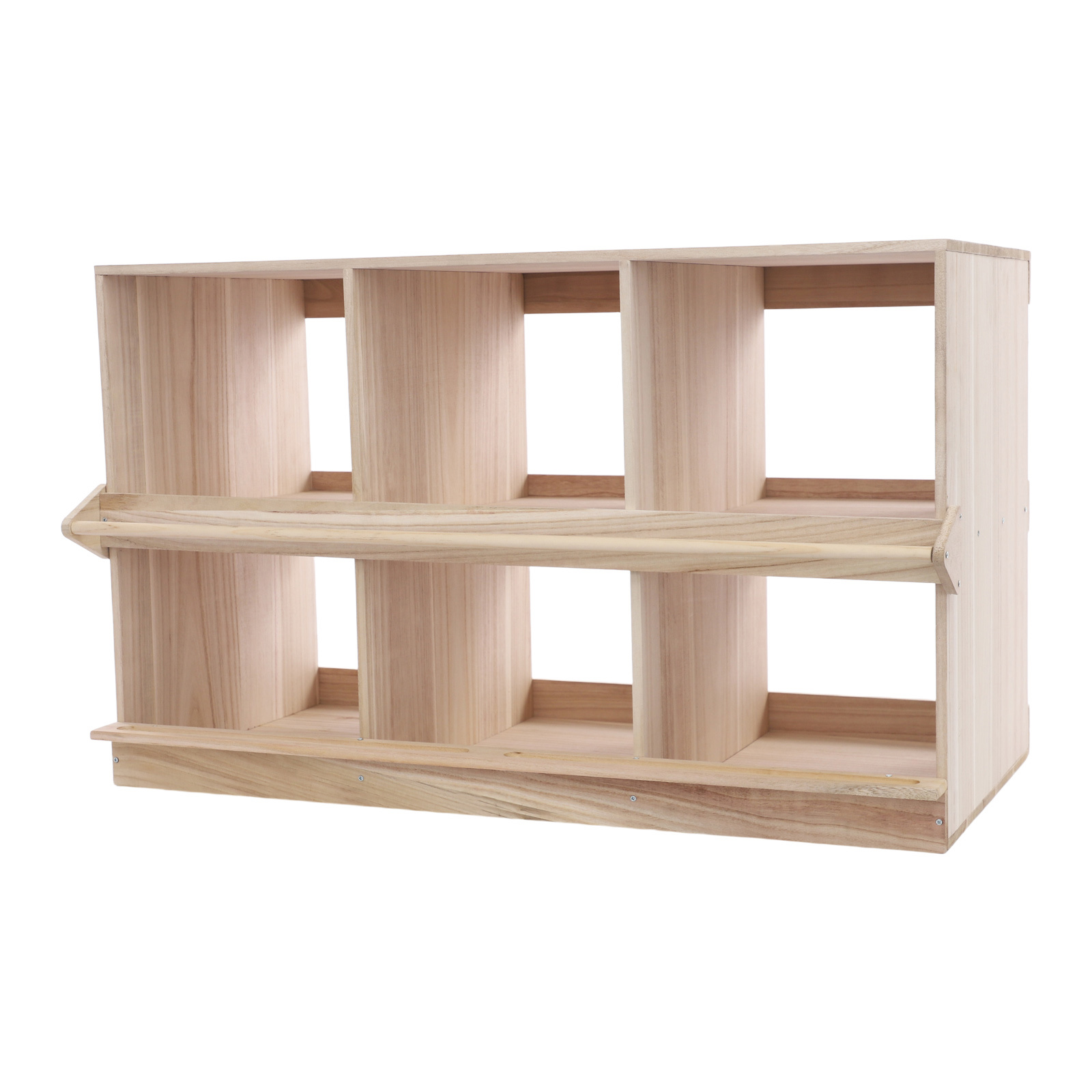 ToppiJoy 6 Compartment Chicken Nesting Box, Wooden Nesting Boxes for Chickens, Floorstanding Chicken Egg Laying Box for Backyard and Poultry Farms