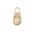 thumbnail image 6 of DARING DIVA Women's Pointed Toe Chunky Heel Pumps Slingback Heel Beige 8.5, 6 of 7