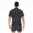 thumbnail image 2 of Black And White Mystic Wicca Short Sleeve Men'S Rompers Casual Summer Jumpsuits Outfit, 2 of 4