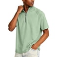 thumbnail image 3 of Zimjoy Mens Quarter Zipper T Shirts Summer Big and Tall Short Sleeve Tshirts Mock Neck Casual Golf Polo Basic Shirts, Mint Green 2XL, 3 of 4