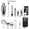 thumbnail image 2 of Cocktail 17 Pieces Stainless Steel Cocktail Shaker Set Bartender Kit Black Acrylic Shaker Tool Set Perfect Fruit Pin Set for Home or Parties, 2 of 7