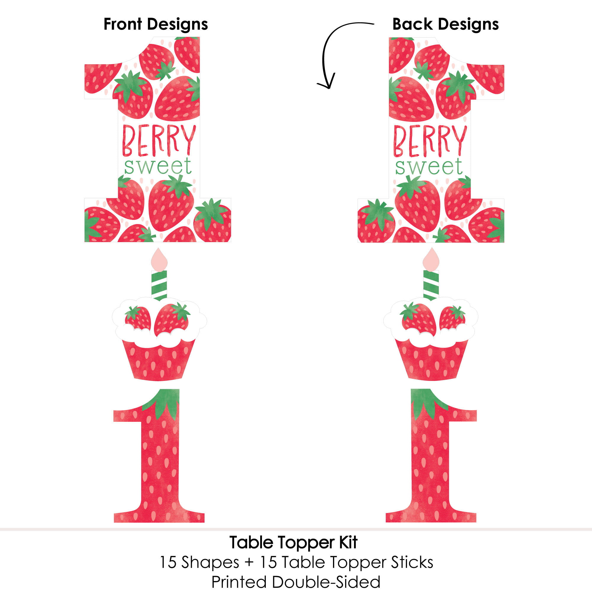 Strawberry Party Centerpieces, Berry Sweet Centerpiece Sticks, Strawberries  Party Decor, Custom Centerpieces 