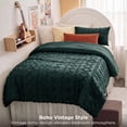 thumbnail image 3 of U by Bedsure Tufted Boho Twin XL Comforter Set, 2 Pieces Farmhouse Shabby Chic Embroidery Bedding Set, Soft Jacquard Mallard Green Comforter for All Seasons, Twin, 3 of 10
