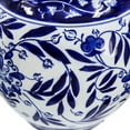 thumbnail image 4 of 9 Inch Porcelain Vase, Blue Persian Print, Curved Shape, Flared Opening- Saltoro Sherpi, 4 of 5