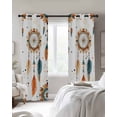 thumbnail image 3 of Boho Geometric Blackout Curtains 72 Inches Long for Bedroom, Ethnic Feathers Patterns Retro Farmhouse Thermal Insulated Room Darkening Black Out Window Curtain Panels Grommet Drapes for Living Room, 3 of 8