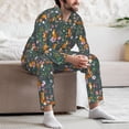thumbnail image 7 of Fuzoiu Wolf Fox In Flower Forest Print Men's Long-Sleeved Pajama,Lounge Button Down Nightwear,Mens Notch Collar Pajama Set -XX-Large, 7 of 7