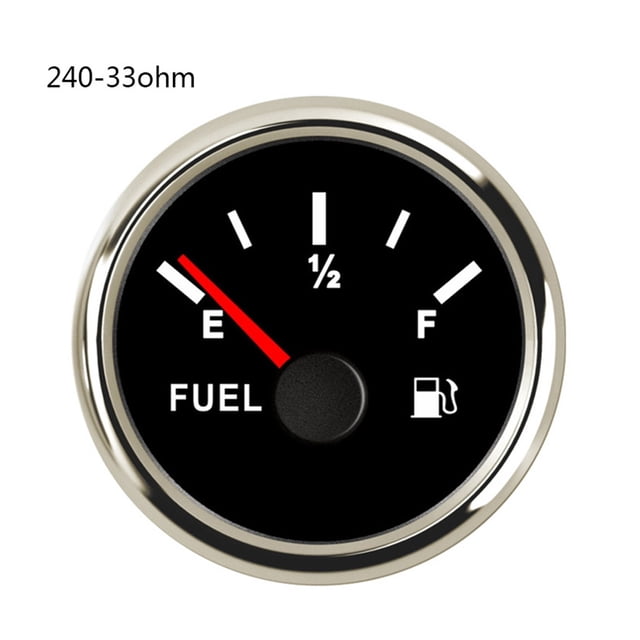Red Backlight Fuel Level Gauge 0~190ohm / 240-33ohm fit Boat Car 52mm Fuel Level Indicator E-1/2-F