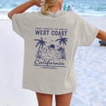 thumbnail image 6 of T Shirt for Women Oversized Summer Beach Hawaiian Graphic Short Sleeve Tees Trendy Casual Crew Neck Loose Fit Pullover Tops, 6 of 6