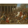 thumbnail image 3 of Nicolas Poussin 18x14 Black Modern Framed Museum Art Print Titled - The Conquest of Jerusalem by Emperor Titus, 3 of 5