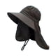 thumbnail image 2 of Sombrero para el sol, ligero, de ala ancha, para pesca, para mochilerismo y montañismo al aire libre. Negro, 2 of 9