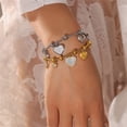 thumbnail image 4 of Fashionable Women's in 18k Gold Plated Sturdy Stainless Steel with Love Heart Charm and Stylish Zircon, 4 of 9