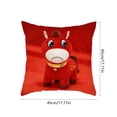 thumbnail image 3 of Uuiauoio Horse Zodiac Pillow Cover Flocked Plush Cute Animal Design Throw Pillow Case for Sofa Bed Living Room Home Decor Year of the Horse Theme, 3 of 6