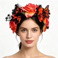 thumbnail image 6 of Hfppkn Plastic Rose Crown Headband Style 2 22x23cm Vintage Flower Hair Hoop, 6 of 7