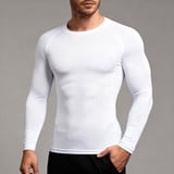 Men's Compression Thermal Shirts Long Sleeve Fleece Lined Workout Tee ...