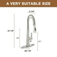thumbnail image 2 of Boyel Living Kitchen Sink Faucet in Brushed Nickel, 2-Mode Sprayer 1.8 gpm Spring Kitchen Sink Faucet with Detachable Towel Rack, Kitchen Faucet for Kitchen Sink, 2 of 8