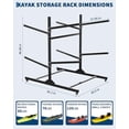 thumbnail image 4 of Kayak Storage Rack for 2-6 Kayaks Freestanding Kayak Rack for Outdoor Storage with Movable Wheels, Heavy-Duty Steel Kayak Hanger Holder with Hanging Straps, 4 of 6