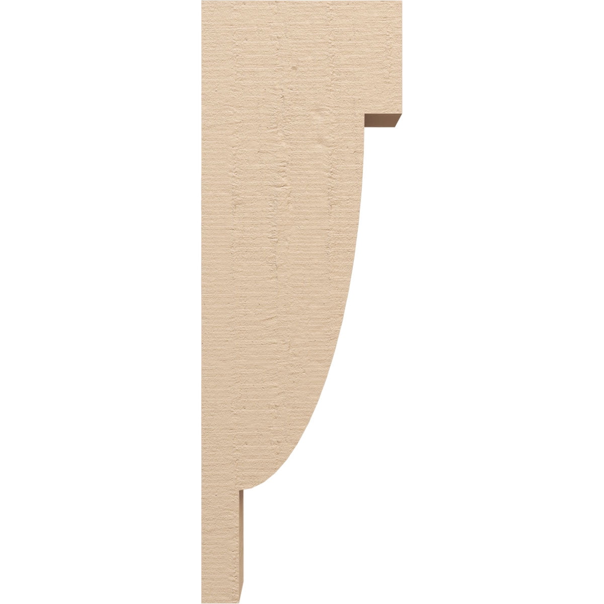 6"W x 12"D x 36"H Thin Alpine Rough Cedar Woodgrain TimberThane Corbel, Primed Tan