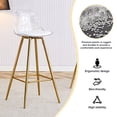 thumbnail image 4 of JUFU Set of 2 Transparent Cushioned Bar Chairs with Metal Legs, Modern High Seat for Kitchen or Dining Room, 4 of 7