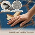 thumbnail image 6 of ODIKA 4'x6' Washable Area Rug Non-Slip, Chair-Friendly, Flatwoven Vintage Plaid Frame Round Runway Themed Trailer Hooks Cowboy Refined Structured for Home Office, Under Desk, 6 of 7