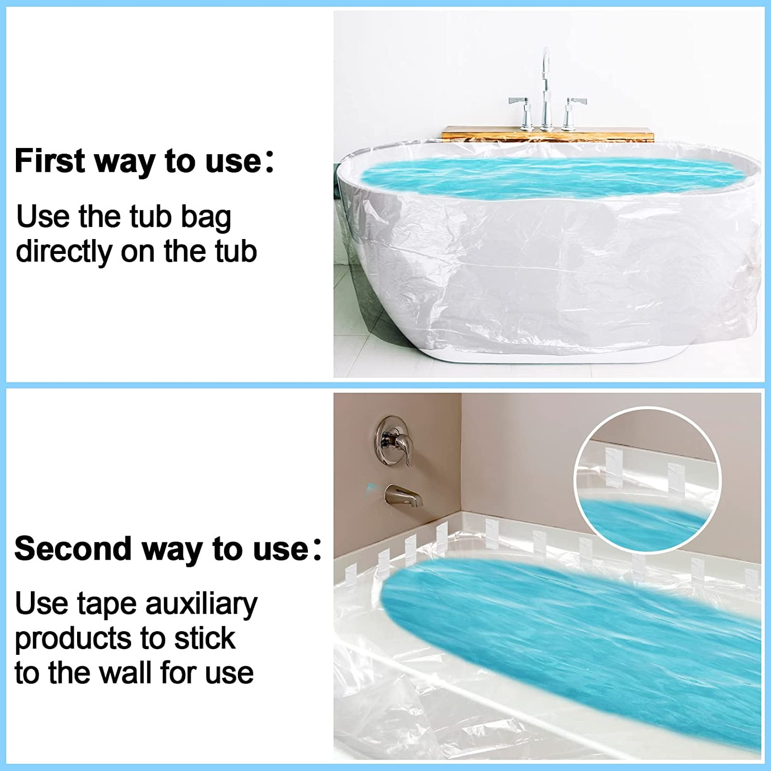 YULONG Lab 30 Pack Disposable Bathtub Cover Liner, Ultra Large Bathtub  Liner Plastic Bag for Salon, Household and Hotel Bath Tubs (102x47 Inch):  Buy Online at Best Price in UAE 