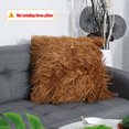 thumbnail image 2 of Unique Bargains Fluffy Decorative Faux Fur Throw Pillow Cover 18" x 18" Brown, 2 of 8