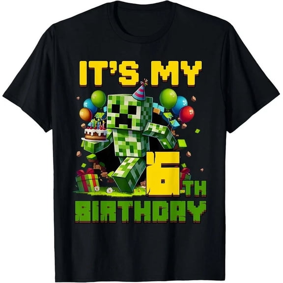 Birthday Boy It'S My 6Th Birthday 6 Year Old Pixel Gamer T-Shirt Unisex S-5XL Hot Trending Shirt, Vintage Birthday Gift
