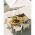 thumbnail image 3 of 54x80 Inch Outdoor Tablecloth with Umbrella Hole Zipper Rectangle Sunflowers Retro Rectangular Tablecloths Outside Waterproof Spring Summer Floral Botanical Patio Table Cloth Cover for Picnic Party, 3 of 8