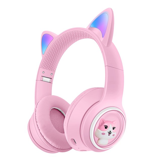 Auriculares Bonitos auriculares para juegos con orejas de gato Luz RGB ajustable Compatible con Bluetooth 5.3 EDR Ehuebsd Para estrenar