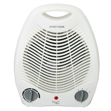 Vie Air 1500W Portable 2-Settings White Office Fan Heater with Adjustable Thermostat