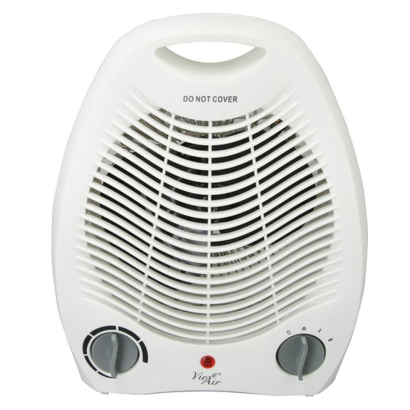 Vie Air 1500W Portable 2-Settings White Office Fan Heater with Adjustable Thermostat